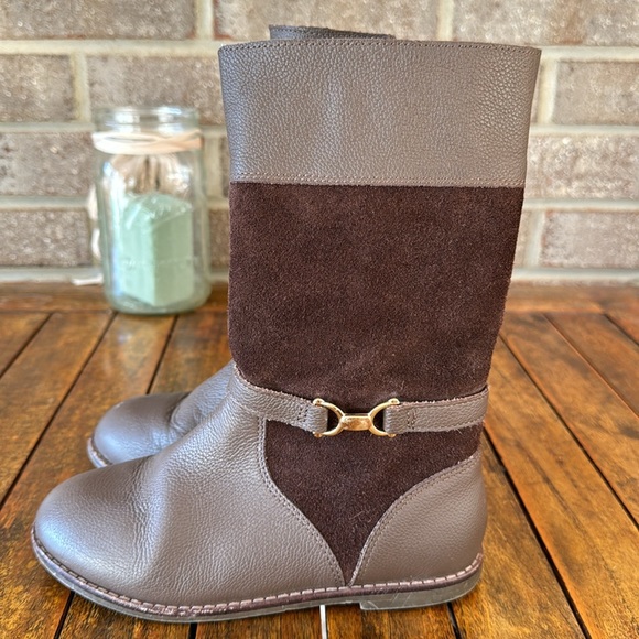 Janie and Jack Girls Size 12T Brown Riding Boots - Picture 3 of 13